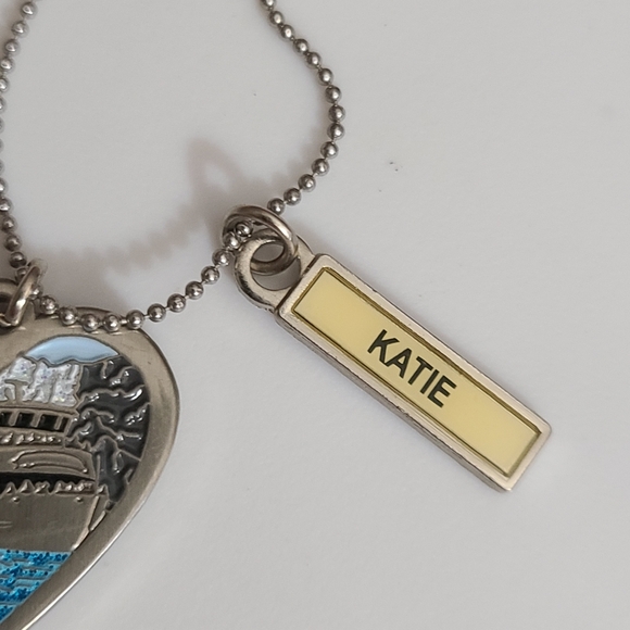 Niagara Falls maid of the mist necklace stainless Name Katie can remove charm - Picture 4 of 8